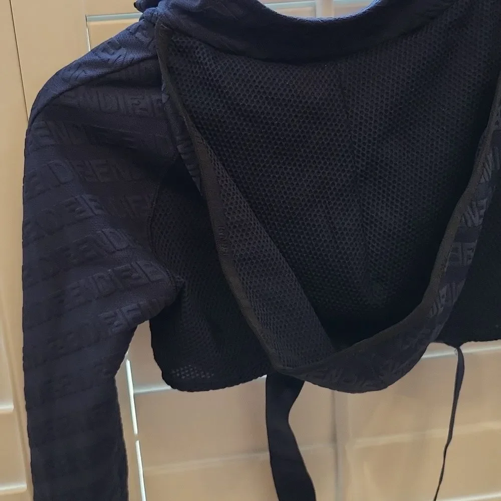 Fendi Top Knitted Fabric Atlhletic Wear Hoodie Cropped - Picture 6 of 11